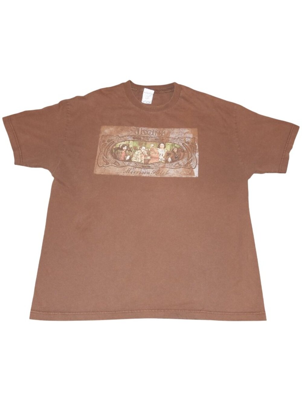 The Doors Band Morrison Hotel Rock Graphic Tee Brown Alstyle T-Shirt Mens XL